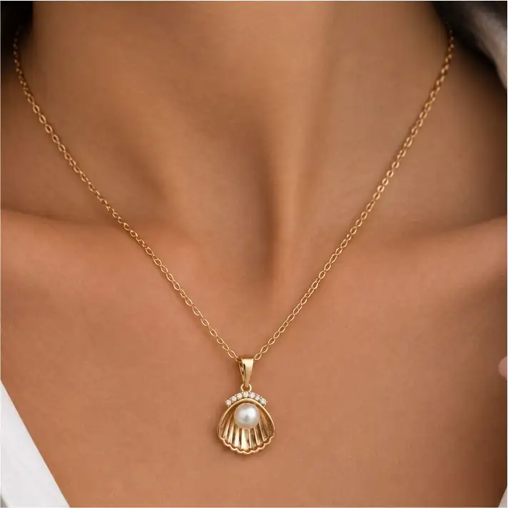 گردنبند مروارید و صدف ژوپینگ